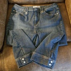 Chico's Ladies Steel Button Denim Crop Capris